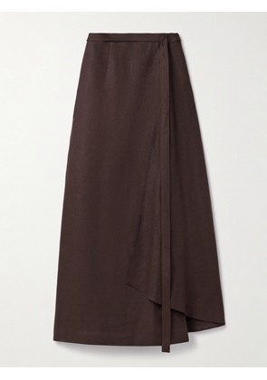 Adam Lippes - Bruna Linen Maxi Wrap Skirt - Metallic - US0,US2,US4,US6,US8,US10,US12