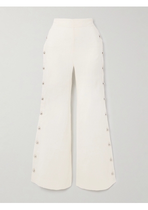 ALIX OF BOHEMIA - Holland Linen Wide-leg Pants - Cream - US0,US2,US4,US6,US8,US10,US12