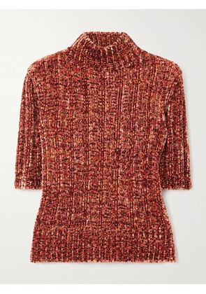 Dries Van Noten - Ribbed-knit Chenille Sweater - Orange - x small,small,medium,large