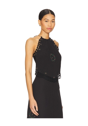 RIXO Ayanna Top in Black. Size L. Also in S, XL, XS, XXS.