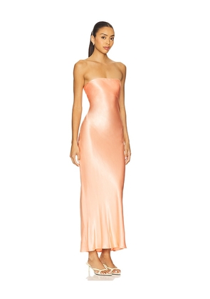 SNDYS Angel Strapless Midi Dress in Coral. Size S. Also in L, M, XL, XS, XXL, XXS.
