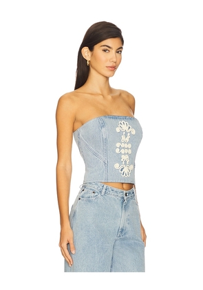 The Wolf Gang El Toro Bustier in Blue. Size L. Also in M, S, XS.