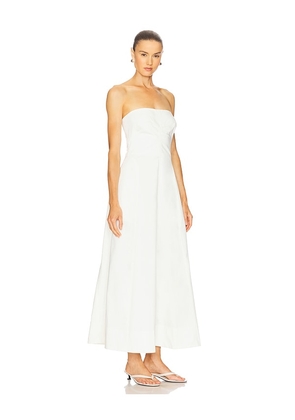 St. Agni Sculpted Cotton Strapless Dress in White. Size L. Also in M, S, XXS.