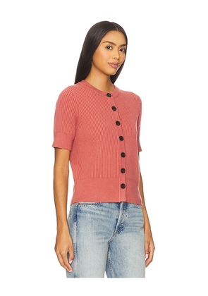 Varley Micha Short Sleeve Cardigan in Mauve. Size L. Also in M, S, XS.