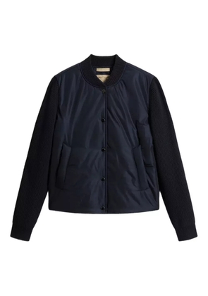 Woolrich quilted knit-sleeve bomber jacket - Blue