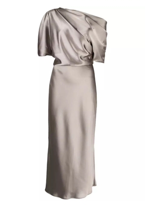 Amsale off-shoulder draped midi dress - Gold