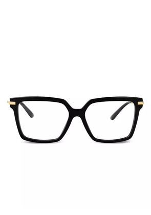 Dolce & Gabbana Eyewear gold-detail square glasses - Black