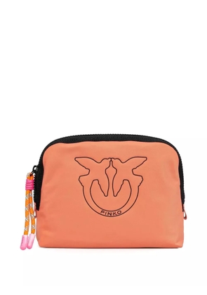 PINKO logo-embellished zip-top make-up bag - Orange
