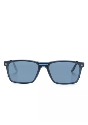 Snob Max rectangle-frame clip-on glasses - Blue