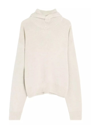 LEMAIRE buttoned ribbed-knit jumper - Neutrals