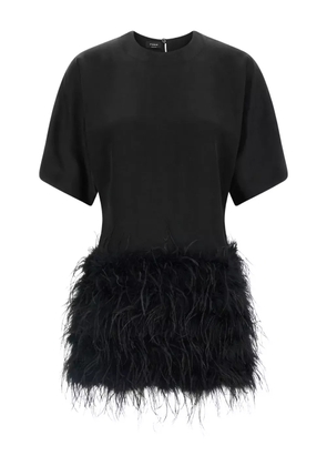 PINKO feather-trimmed dress - Black