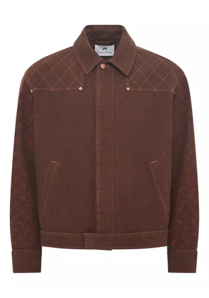 Marine Serre jacquard bomber jacket - Brown