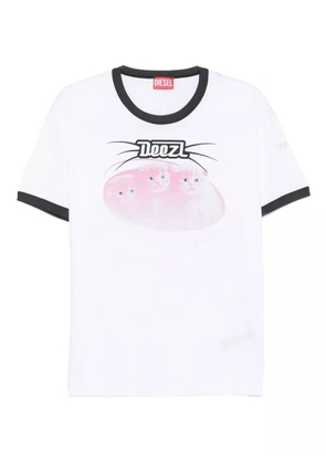 Diesel cat-graphic cotton T-shirt - White