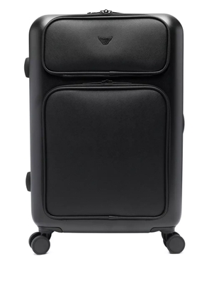 Emporio Armani logo-embossed wheeled holdall - Black