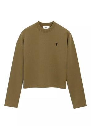 AMI Paris Ami De Coeur contrasted cotton sweatshirt - Green