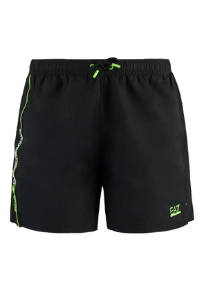 Ea7 Emporio Armani logo-print side-strip swim shorts - Black