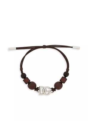 Dolce & Gabbana DG-logo cord bracelet - Brown