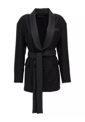 Max Mara sequin-embellished shawl-collar blazer - Black