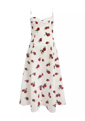 KHAITE Isabella floral-print midi dress - Neutrals