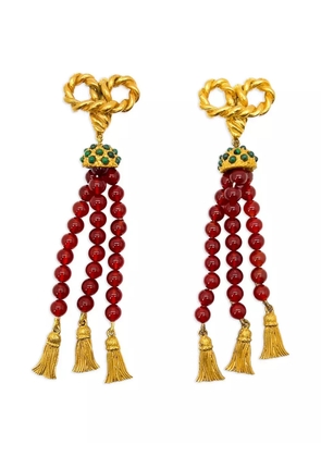 Jennifer Gibson Jewellery 1980s Carnelian tassel earrings - Gold