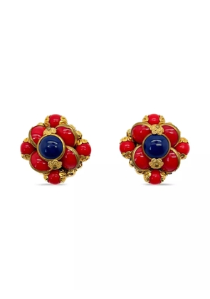 Jennifer Gibson Jewellery 1940s beaded-embellished earrings - Gold