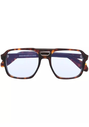 Cutler & Gross tortoiseshell-effect pilot-frame sunglasses - Brown
