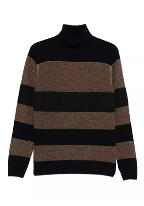Barba turtleneck striped wool sweater - Blue