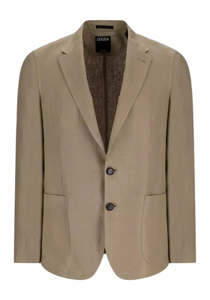 Zegna single-breasted linen jacket - Neutrals