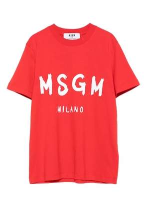 MSGM logo-print cotton T-shirt - Red