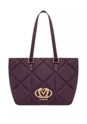 Love Moschino quilted logo tote bag - Purple