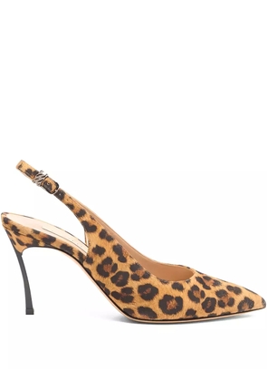 Casadei leopard-print slingback pumps - Brown