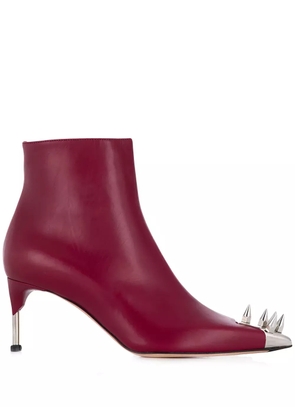 Alexander McQueen spike stud ankle boots - Red