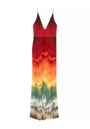 alice + olivia pleated tie-dye dress - Red