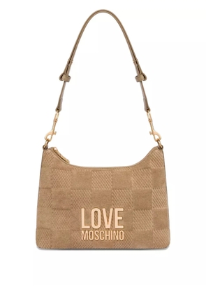 Love Moschino check-pattern shoulder bag - Neutrals