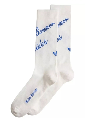 adidas logo-intarsia mid-calf socks - White