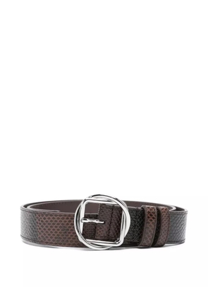 Jacquemus snakeskin-print buckle belt - Brown