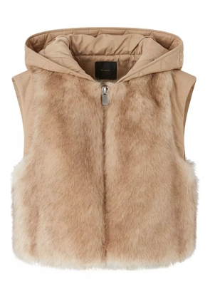 PINKO quilted-panel faux-fur gilet - Neutrals