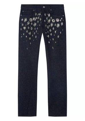 Versace crystal-embellished jeans - Blue