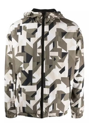 Karl Lagerfeld geometric-print hooded jacket - Green