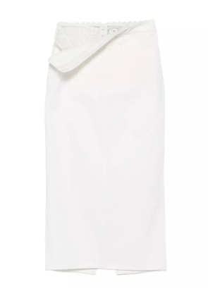 Seen Users lace-insert midi skirt - White