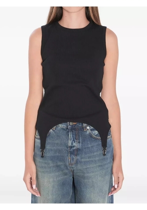 Jean Paul Gaultier ribbed hook-detail top - Black