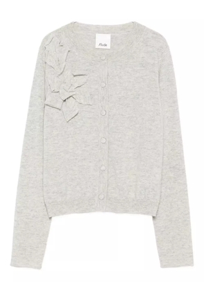Allude flower-embellished cardigan - Grey