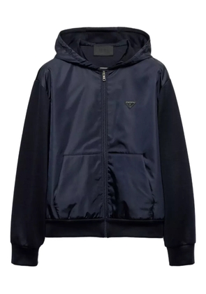 Prada drawstring-hood zip-up jacket - Blue