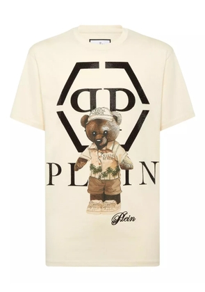 Philipp Plein crystal-embellished teddy-bear T-shirt - Neutrals
