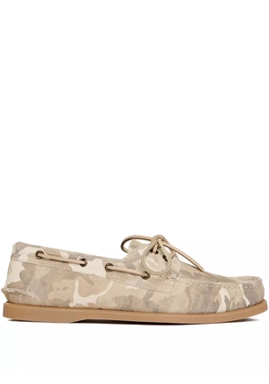 Scarosso camouflage suede boat shoes - Neutrals