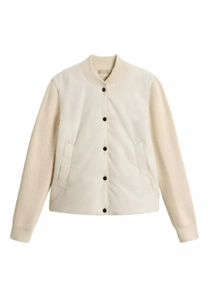 Woolrich quilted ribbed-sleeve bomber jacket - Neutrals