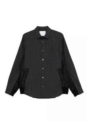 sacai checked-pattern shirt jacket - Grey
