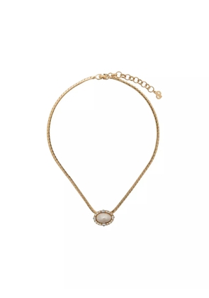 Christian Dior Pre-Owned 1970's pre-owned oval pendant necklace - Gold