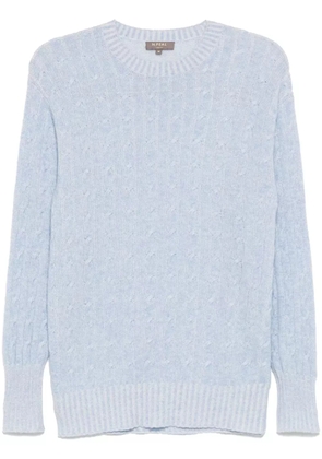 N.Peal Thames Cable Round Neck sweater - Blue
