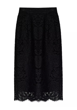 Dolce & Gabbana DNA lace scalloped-hem midi skirt - Black